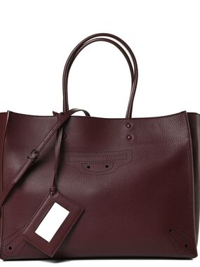 Balenciaga Bordeaux Red Calfskin Leather Papier Za Blackout B4 Perfor
